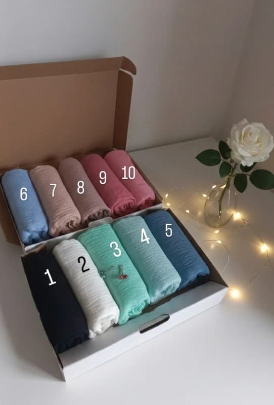 Box 5 Hijabs Coton Gaufré